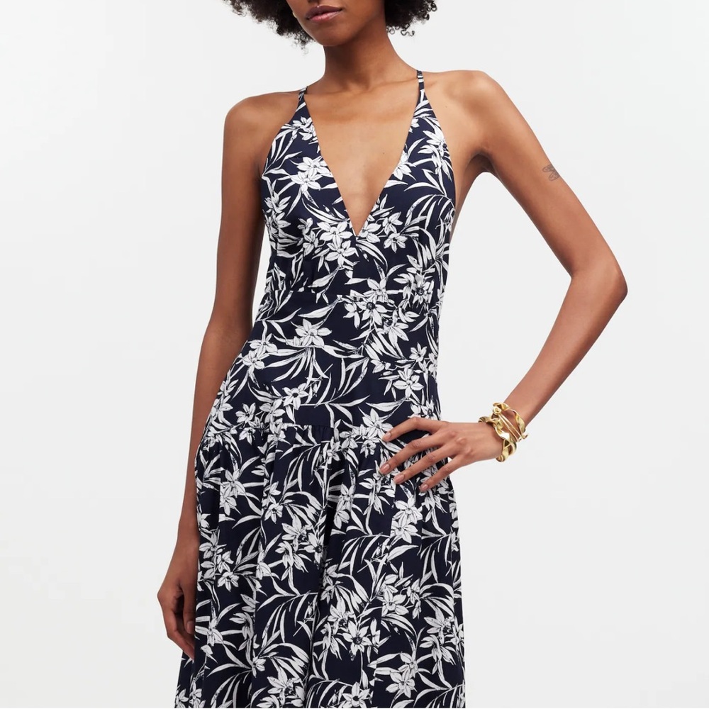 Madewell Smocked Halter Midi Dress in Poplin - Picture 6 of 10